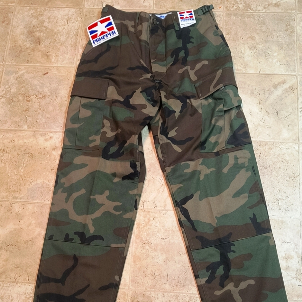 Propper Woodland Camouflage Cargo Pants BDU Adult Size Small Long Adjustable
